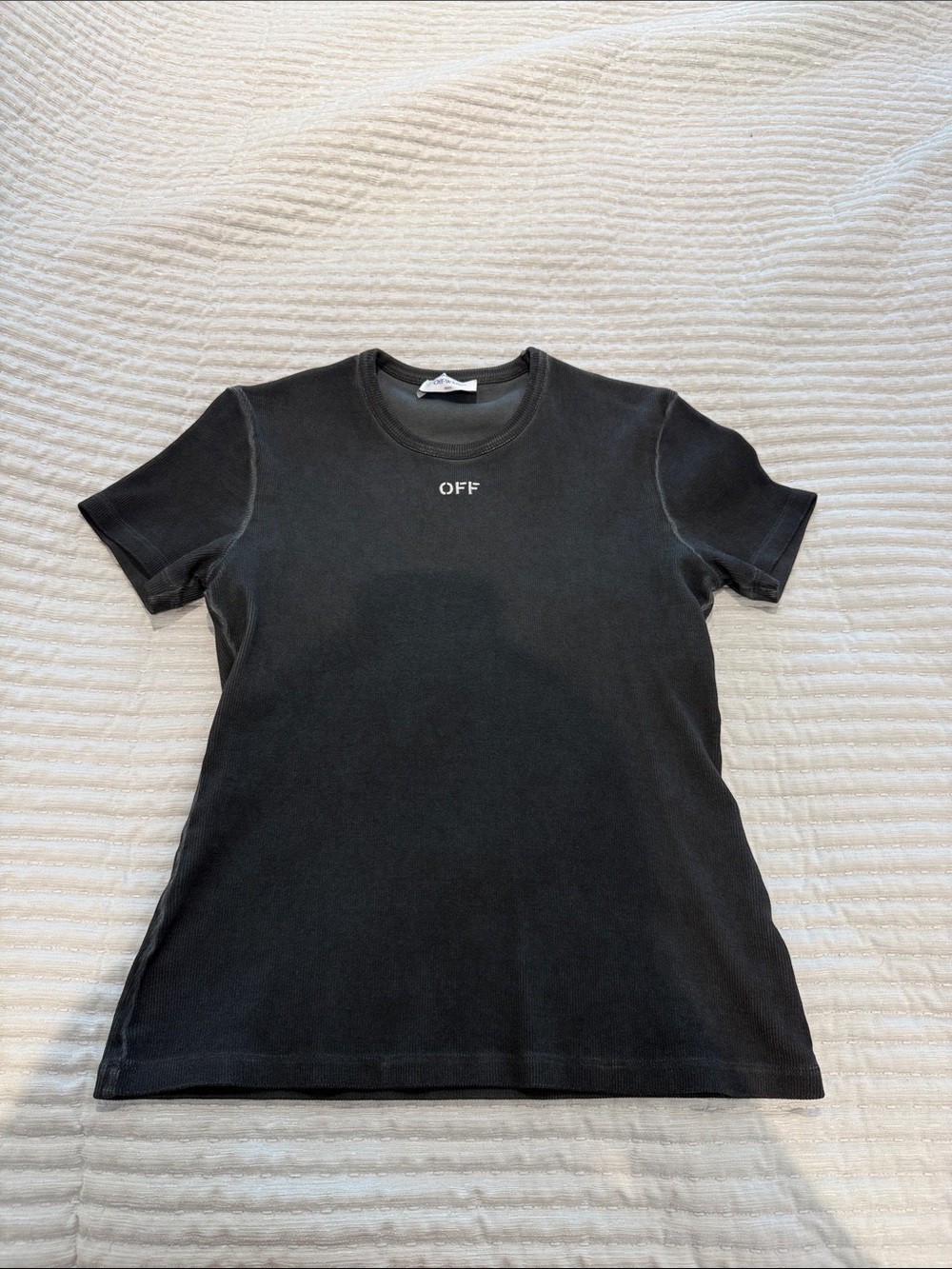 Off-White Black Women's Crewneck 'OFF' Logo Tee
